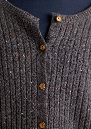 Nubby cardigan in a lambswool blend - ash grey/melange