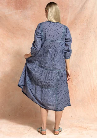 Klänning "Melodie" i ekologisk bomull - ljus indigo