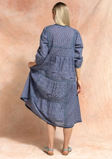 Klänning "Melodie" i ekologisk bomull - ljus indigo