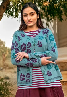 Strickjacke „Flow“ aus Bio-/Recycling-Baumwolle - veronagrün