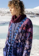 Lang cardigan "Tanana" i bomuld/lyocell - midnatsblå