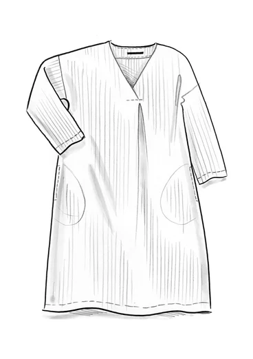 Jurk "Jasmine" van geweven linnen - zwart/gestreept