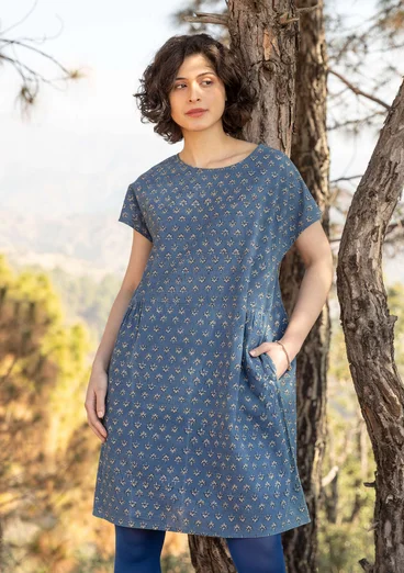 Webkleid „Thistle“ aus Bio-Baumwolle - indigo