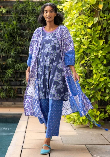 Robe tissée "Sona" en coton biologique - bleu brillant