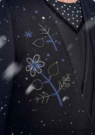 Gilet sans manches "Rimfrost" en maille de laine feutrée - noir