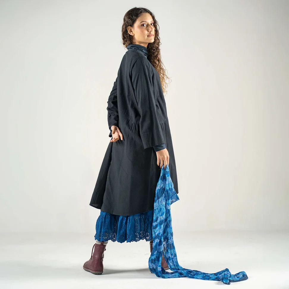 Robe "Olivia" en coton biologique tissé - noir