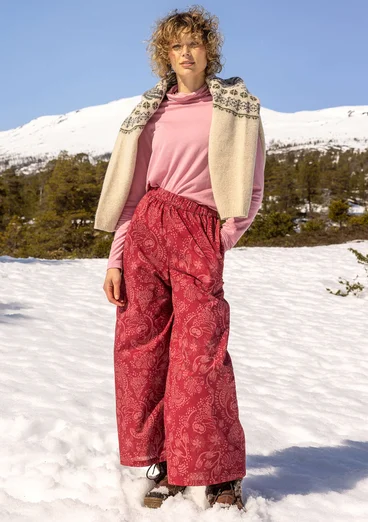 “Denali” woven organic cotton trousers - pomegranate