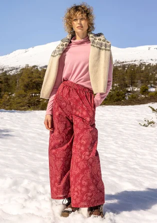 “Denali” woven organic cotton trousers - pomegranate