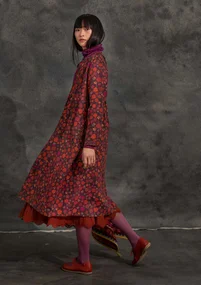 Kleid „Linnea“ aus Hanfgewebe - aubergine