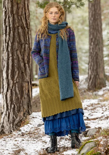 Strickkleid „Alma“ aus Bio-/Recycling-Baumwolle - dunkelolive