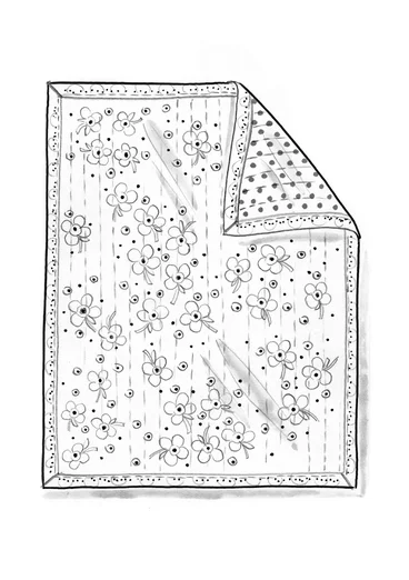 Blockdruck-Decke „Peru“ aus Bio-Baumwolle - pfirsich