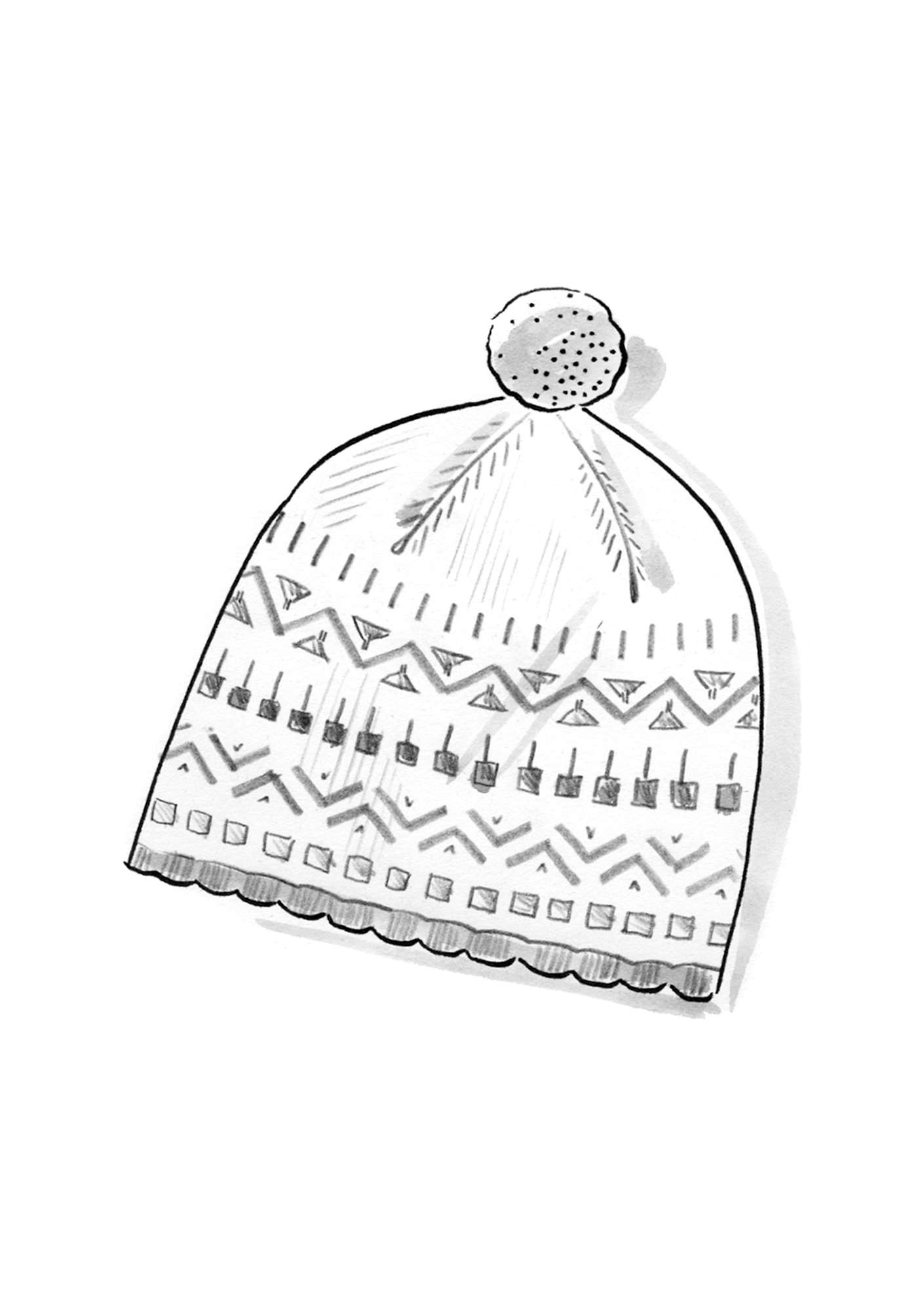 “Strikk” hat in wool/hemp/recycled cotton black
