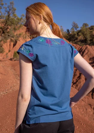 “Fernanda” organic cotton top - porcelain blue