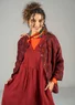 “Bodil” woven linen blouse (aubergine/mønstret M)