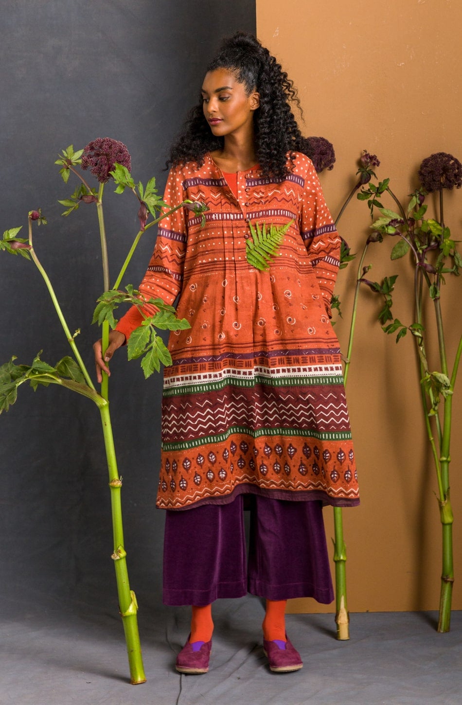 “Madame Indigo” woven organic cotton dress
