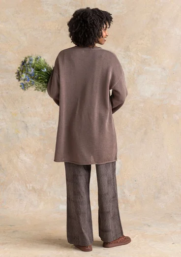 Knitted recycled cotton tunic - light potato