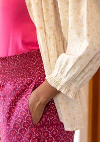 Blouse tissée "Neela" en coton biologique - plumes