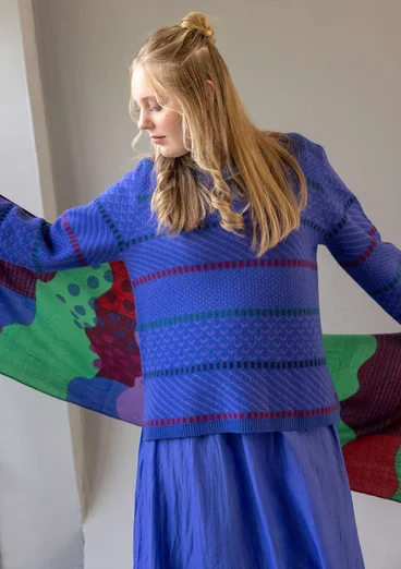 “Kaan” woven shawl in wool - aubergine