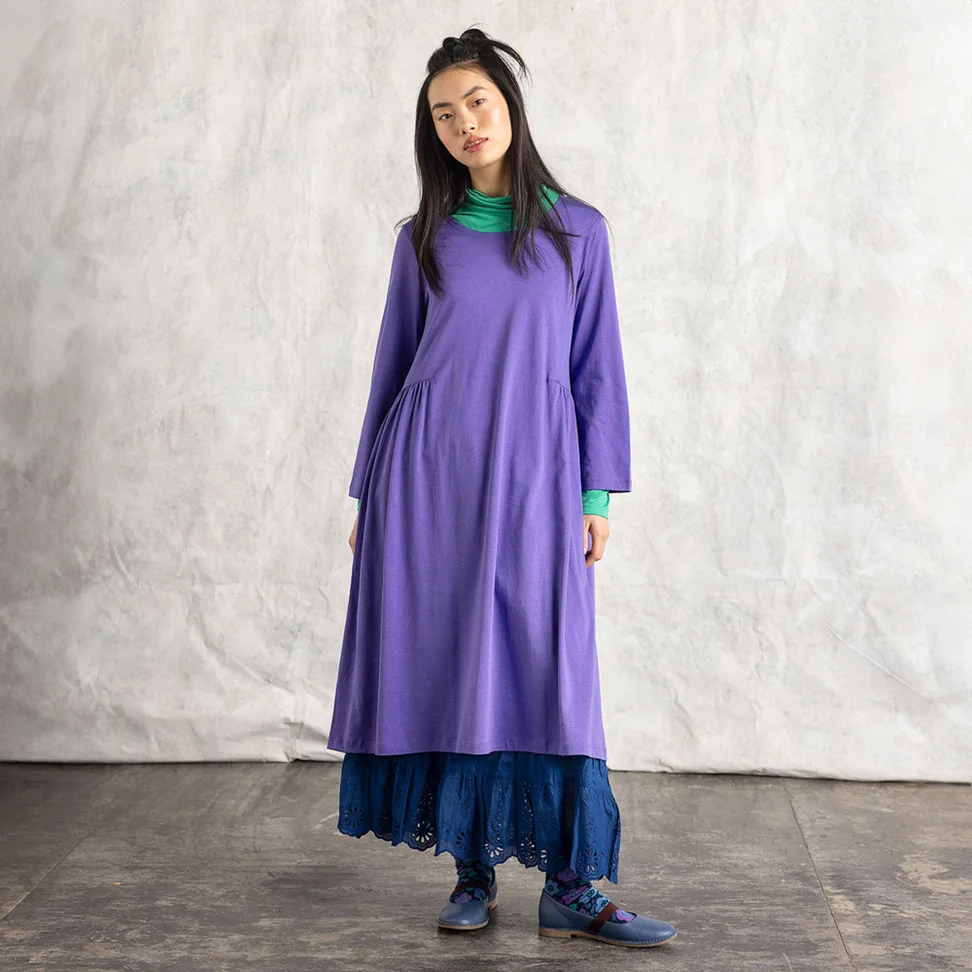 Robe "Judit" en jersey de coton biologique/modal - améthyste
