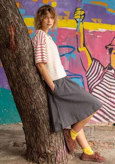 Kurzer Webrock „Ines“ aus Bio-Baumwolle - grafit