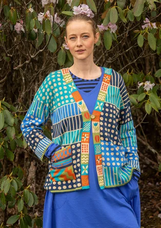 Gilet "Bhutan" en coton biologique/recyclé - turquoise