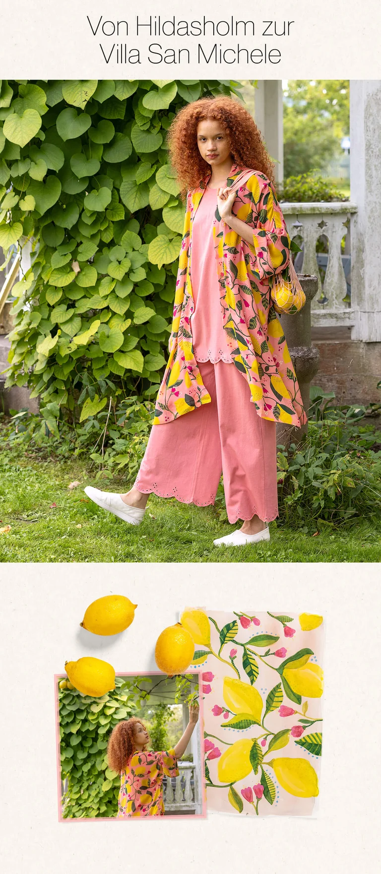 “Limone” woven viscose kimono 