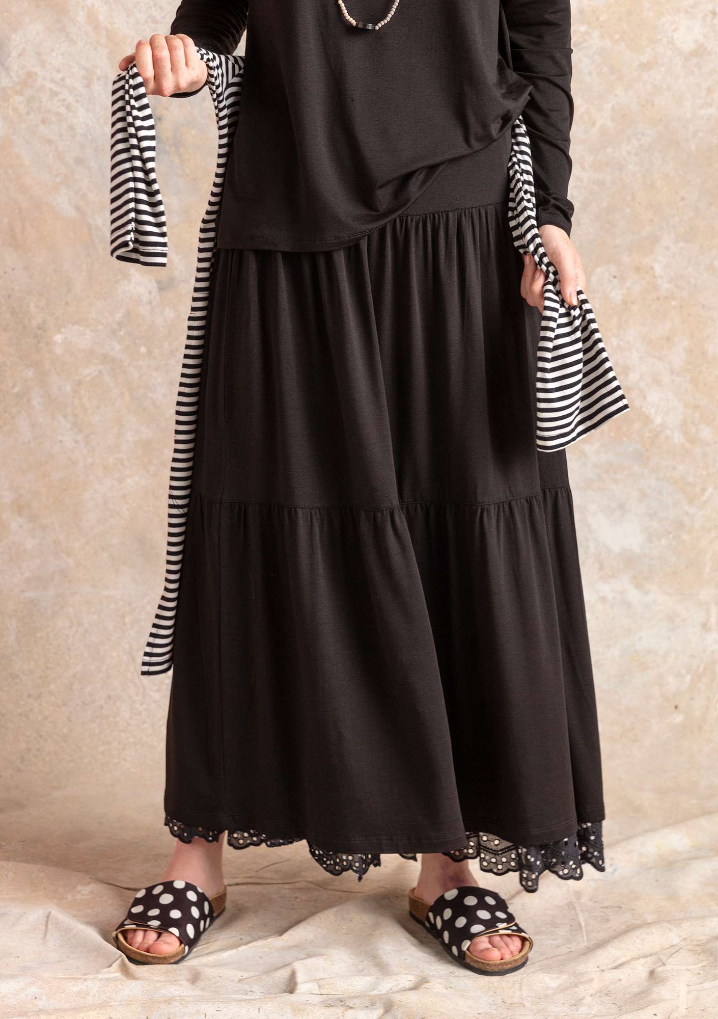 “Adena” lyocell/elastane jersey skirt black