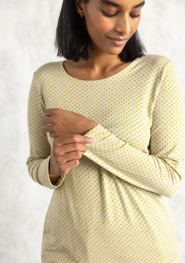 “Tina” lyocell/elastane jersey top - natural/patterned