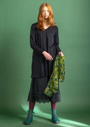 Tricot tuniek "Oriana" van biologisch katoen/modal - zwart
