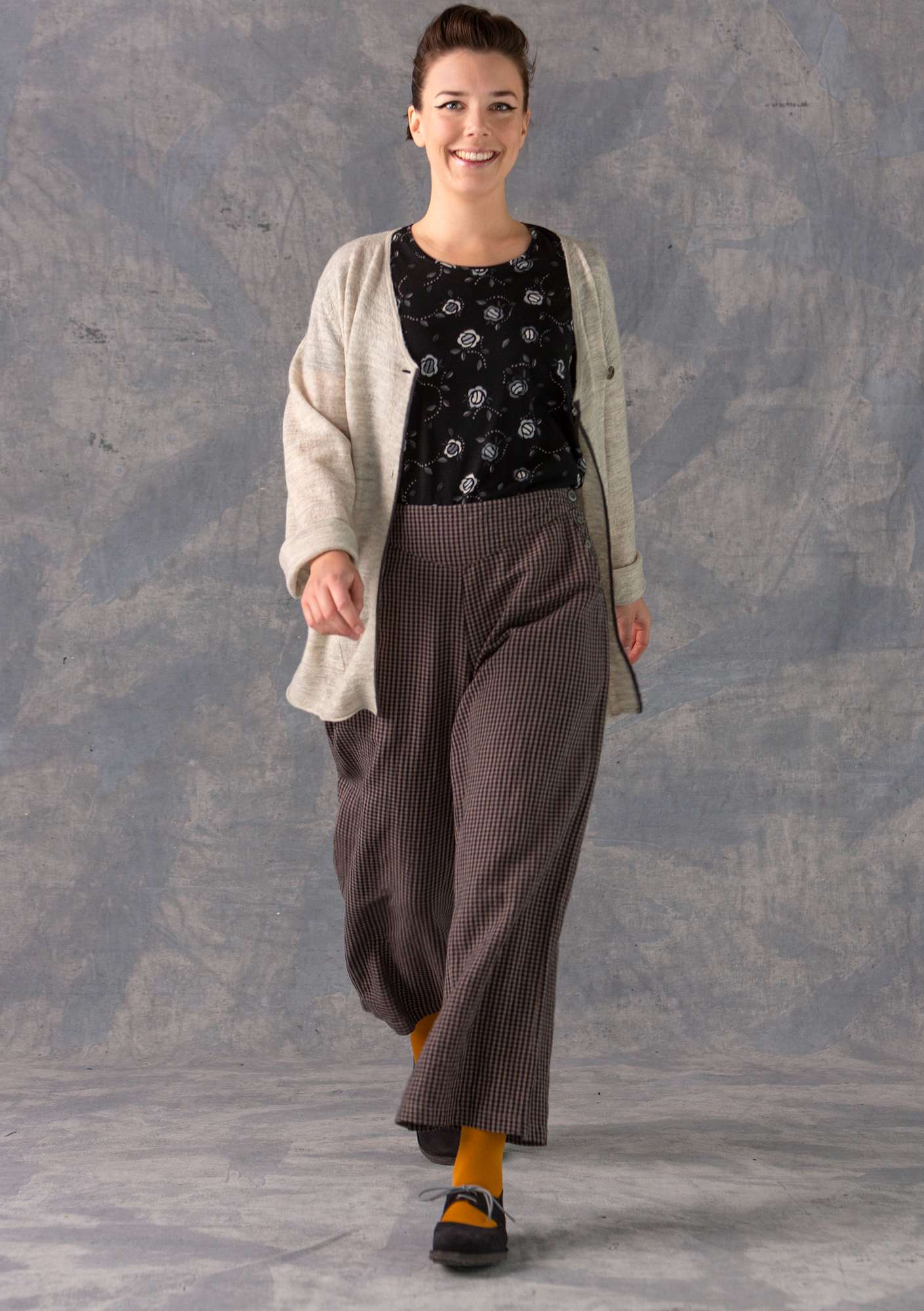 Pantalon en tissu texturé ash grey/patterned