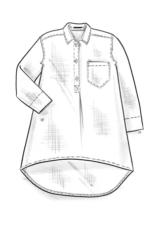 Woven organic cotton/linen shirt - Pacific blue