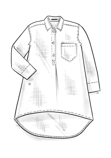 Woven organic cotton/linen shirt - Pacific blue