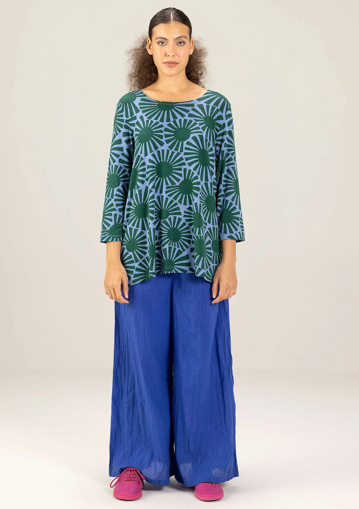 “Taiyoko” lyocell/elastane top - rainforest green