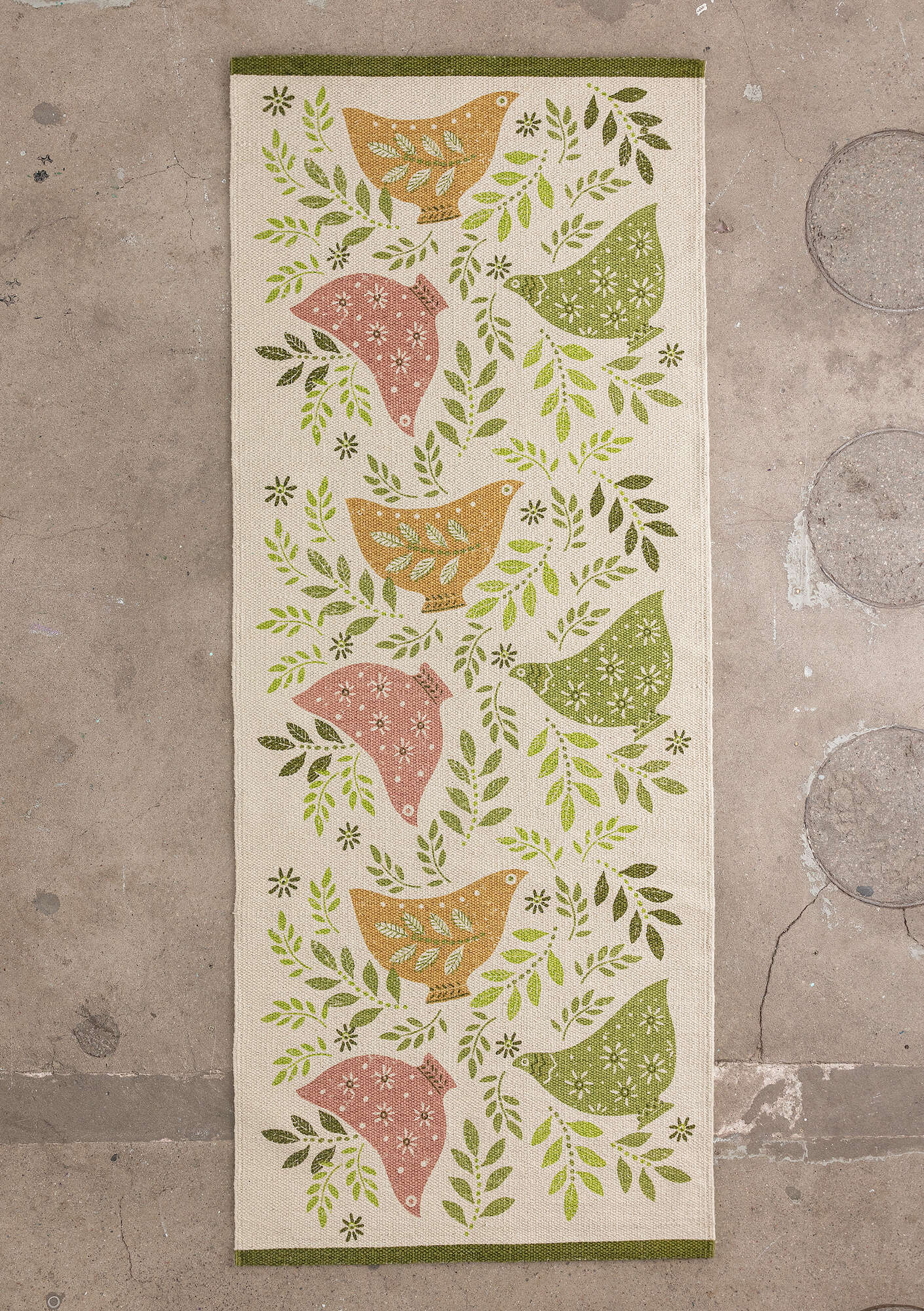 Tæppe med print  Okarina  i økologisk bomuld salvie thumbnail