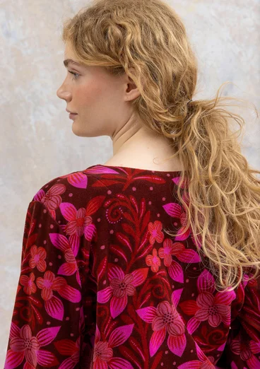 Velours vest "Cornus" van biologisch katoen/gerecycled polyester - rode biet