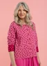 Dotted organic cotton cardigan (peony XXL)