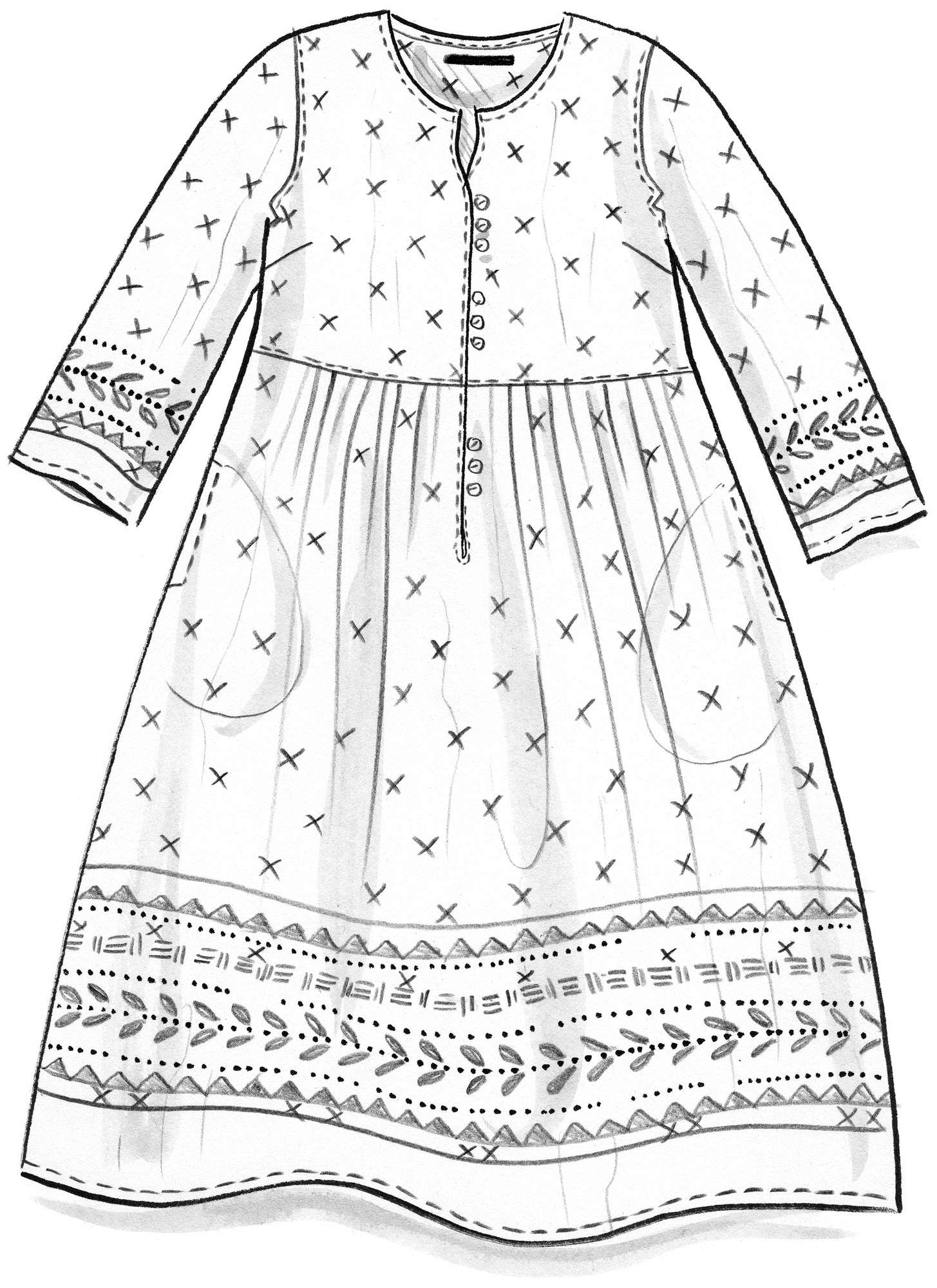 Kleid „Kristine“ aus Baumwolle/Wolle
