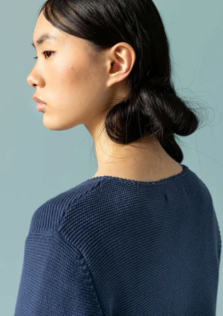 Pullover aus Recycling-Baumwolle - indigo