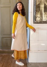 Vævet kjole "Shimla" i økologisk bomuld/hør - mandelmjlk0SL0mnstrad