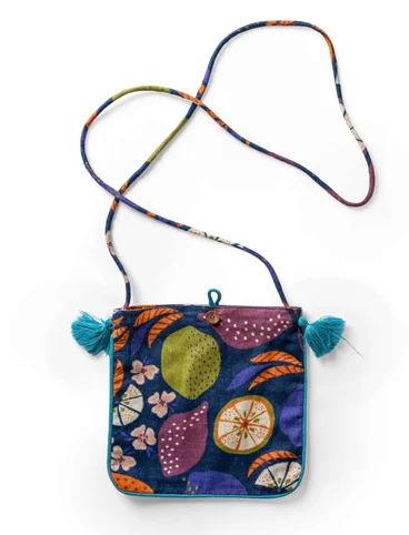 “Web” purse in cotton/linen - indigobl