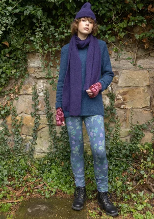 Strickschal aus Alpakagemisch - brombeere