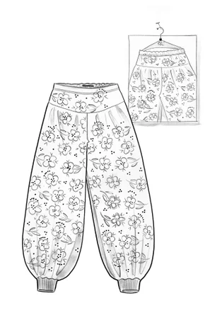 Gemusterte Hose „Lambadi“ aus Lyocell/Elasthan - schwarz