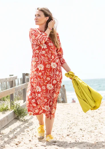 “Protea” jersey dress in lyocell/spandex - brick