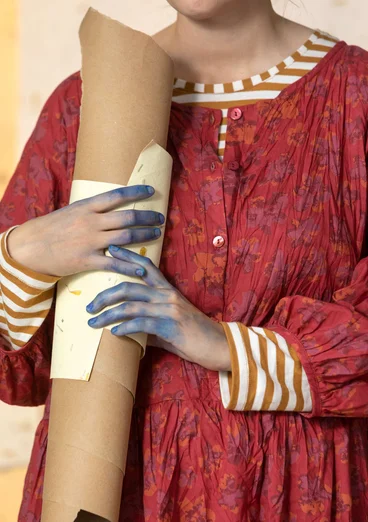 Vævet kjole "Petunia" i økologisk bomuld - rosentræ