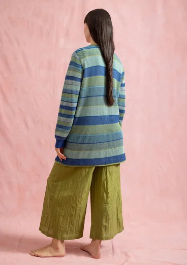 “Andromeda” organic/recycled cotton long cardigan - light indigo