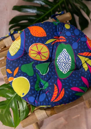 Botswana organic cotton seat pad - klein blue
