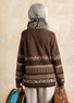 Gemusterter Pullover „Harsprång“ aus Lammwolle/Recycling-Wollgemisch (röstkaffee XL)