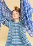 “Lillian” organic cotton shawl (sky blue One Size)