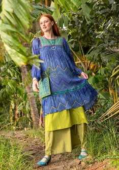 “Saloni” woven viscose dress - klein blue