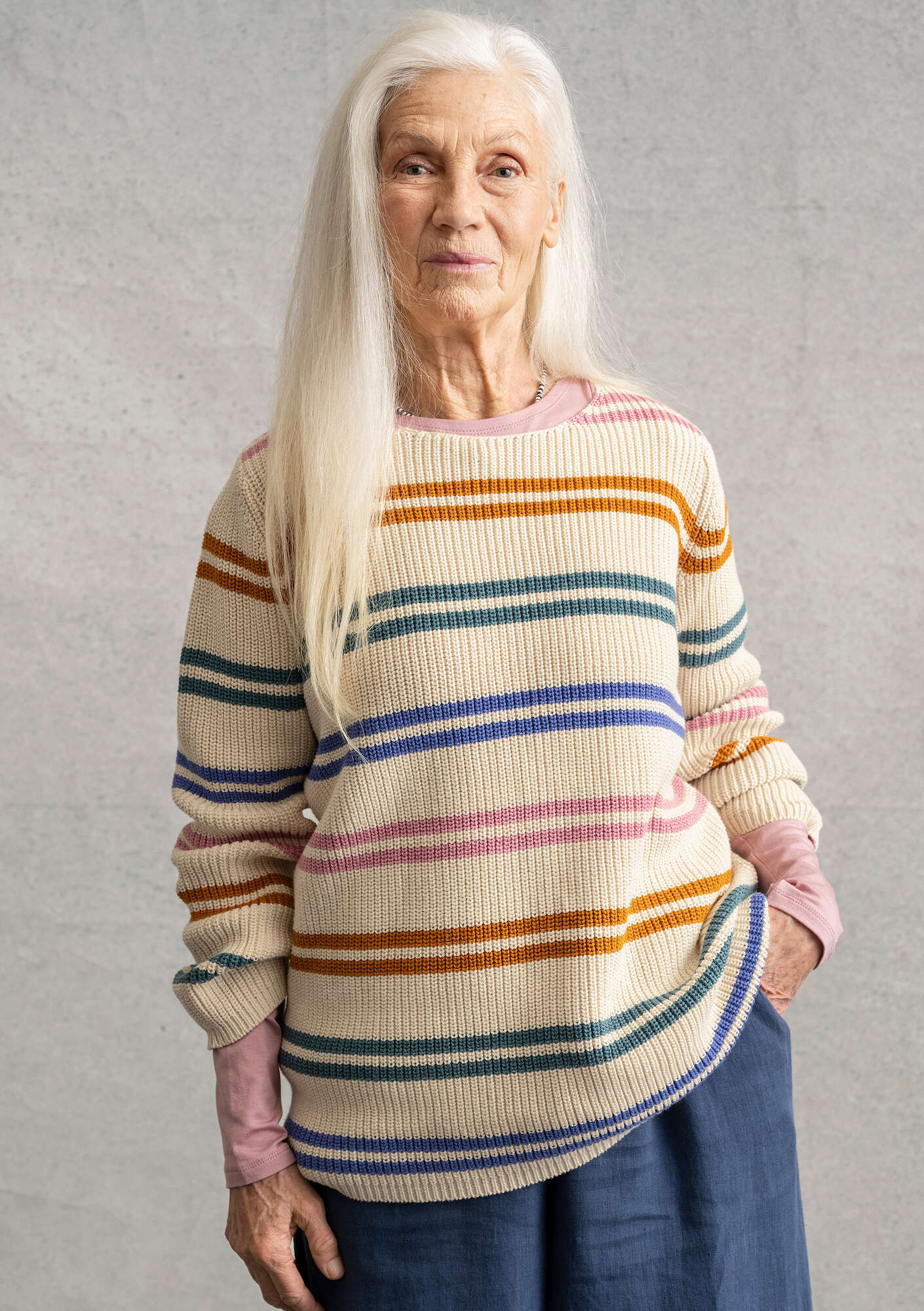 Favourite sweater ecru/striped